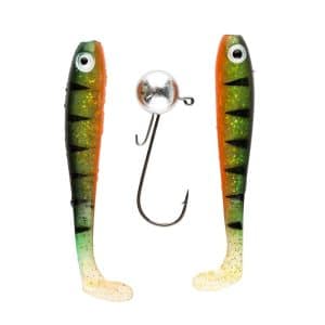 IFISH The Demon Shad 7cm, 2-pack including Jig Head - Hot Perch