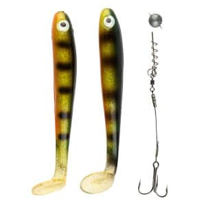 IFISH The Demon Shad 15cm, 2-pack including Stinger - Fluo Perch