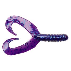 Big Bite Baits Twin Tail Grub Electric Grape 7cm, 10-pack