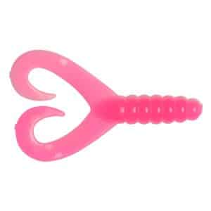 Big Bite Baits Twin Tail Grub Pink/White 7cm, 10-pack