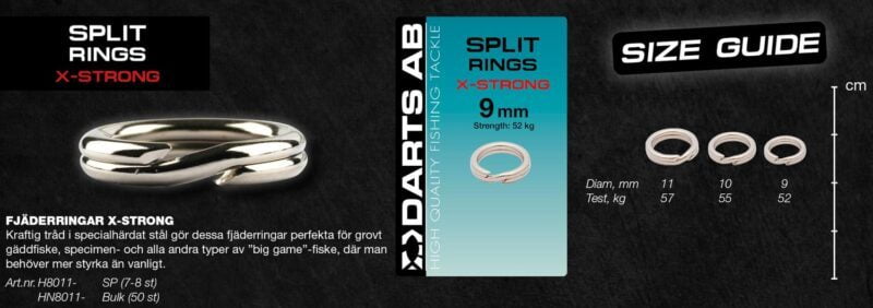 Darts Split Rings X-Strong 9mm