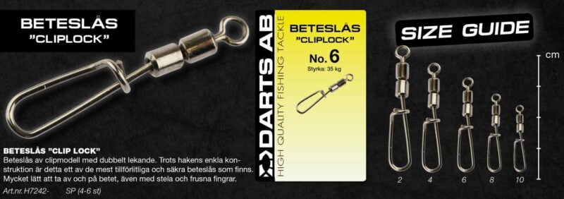 Darts Beteslås Cliplock No. 6