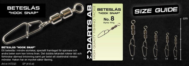 Darts Beteslås Hook Snap No. 12