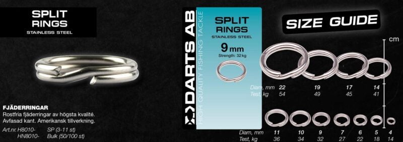 Darts Split Rings 9mm