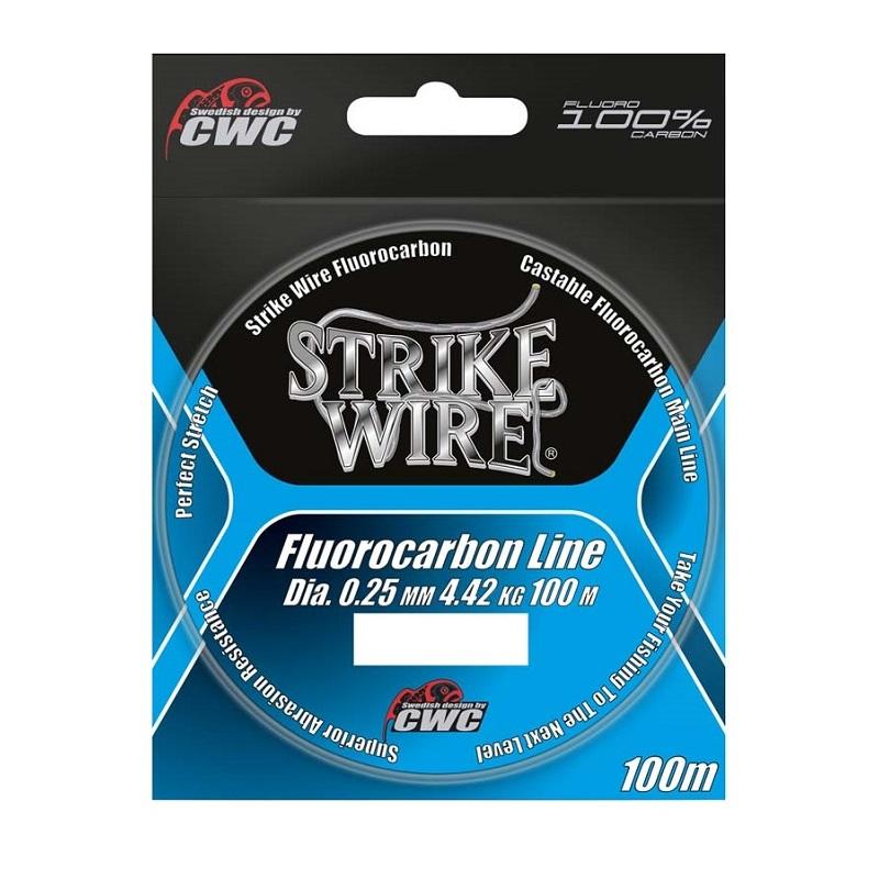 Strike Wire Fluorocarbon 0,25mm/4,42kg – 100m Invisible – Fiskelina