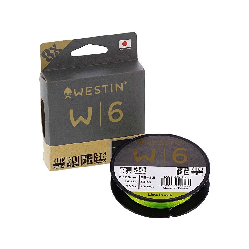 Westin W6 8 Braid Lime Punch 0.305mm 135m 24.1kg - Fiskelina