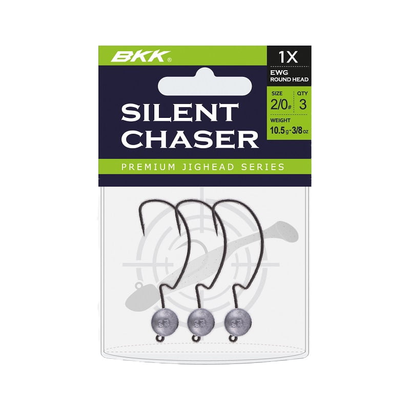 BKK Silent Chaser - 1X - EWG Round Jig Head, 3/0#, 8,9g 3-pack