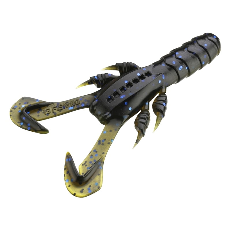 13 Fishing Ninja Craw Creature Bait, 7cm, 10g - Black & Tan - 6pcs
