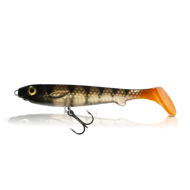 EJ Lures Flatnose Shad Jr Transparent Perch med Stinger 15cm - 2-pack