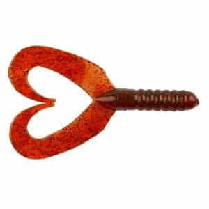Big Bite Baits Twin Tail Grub Motor Oil Fire 7cm, 10-pack