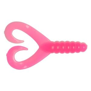 Big Bite Baits Twin Tail Grub Pink/White 7cm, 10-pack