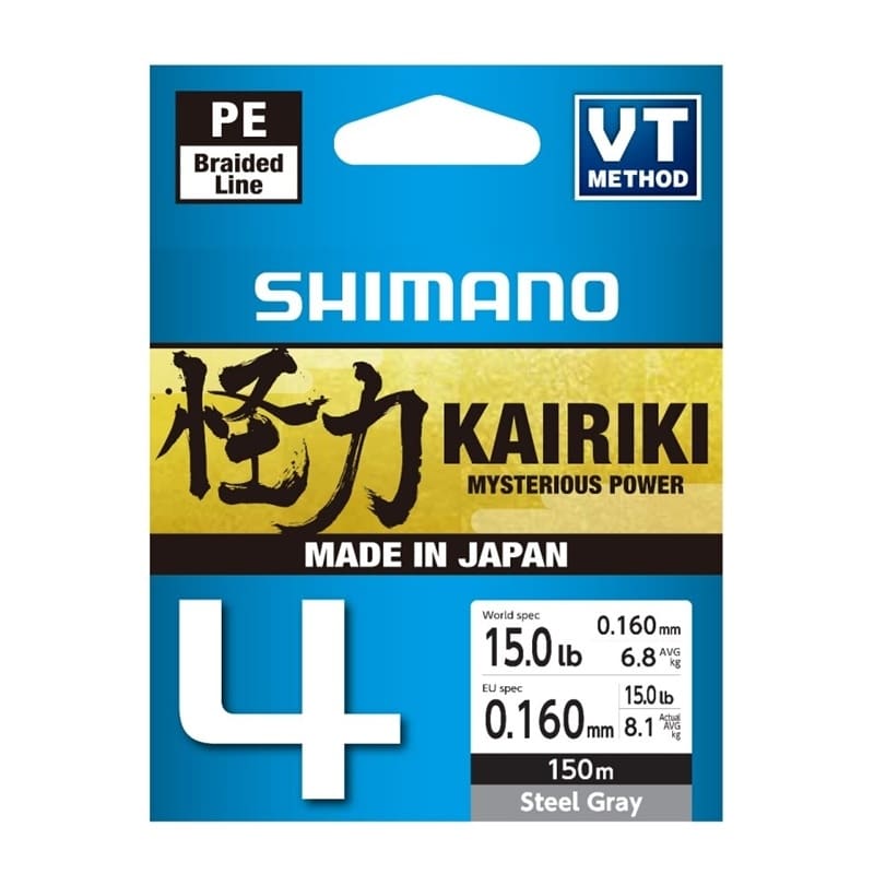 Shimano Line Kairiki 4 150m 0.16mm 8.1kg Steel Gray